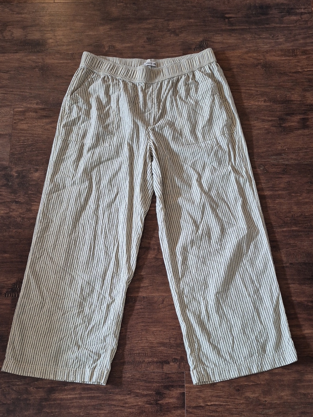 Toad&co Linen Striped Capris Women's L